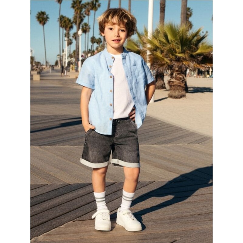 Sinsay - Rifľové kraťasy - svetlošedá 65761225