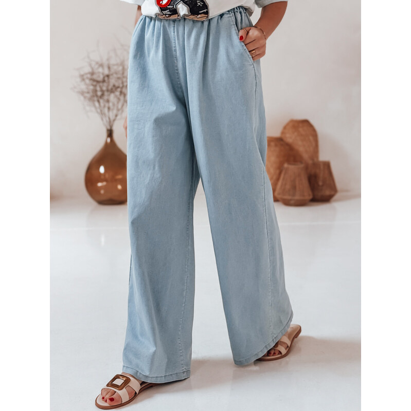 BASIC Svetlomodré dámske džínsové nohavice DENIMJOY s elastickým pásom 63983568