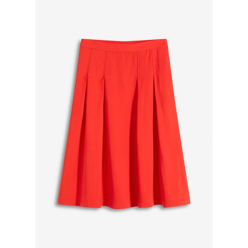 bonprix Sukňa so záhybmi, s vreckami, farba červená 63987456