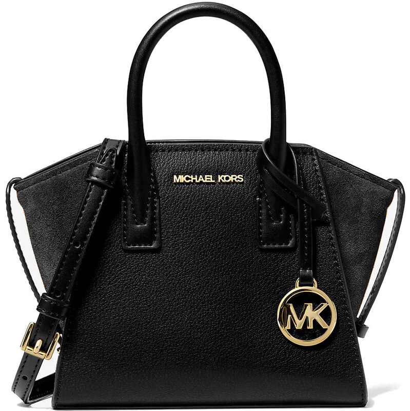 Michael Kors Avril Extra-Small Leather and Suede Satchel Black 64007438