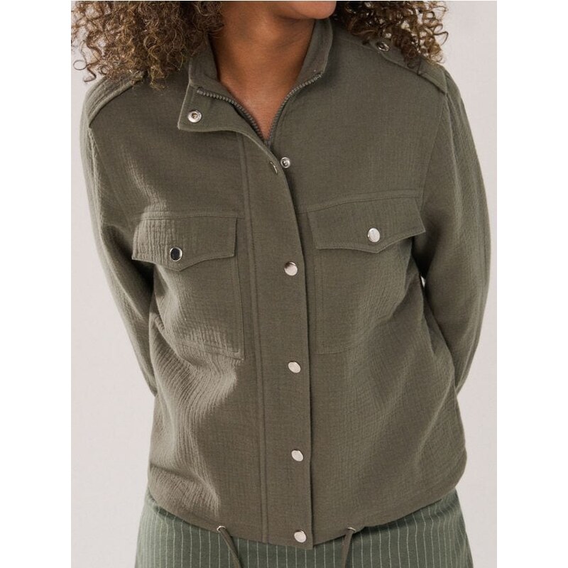 Sinsay - Bavlnená bunda - hnedozelená 65763502