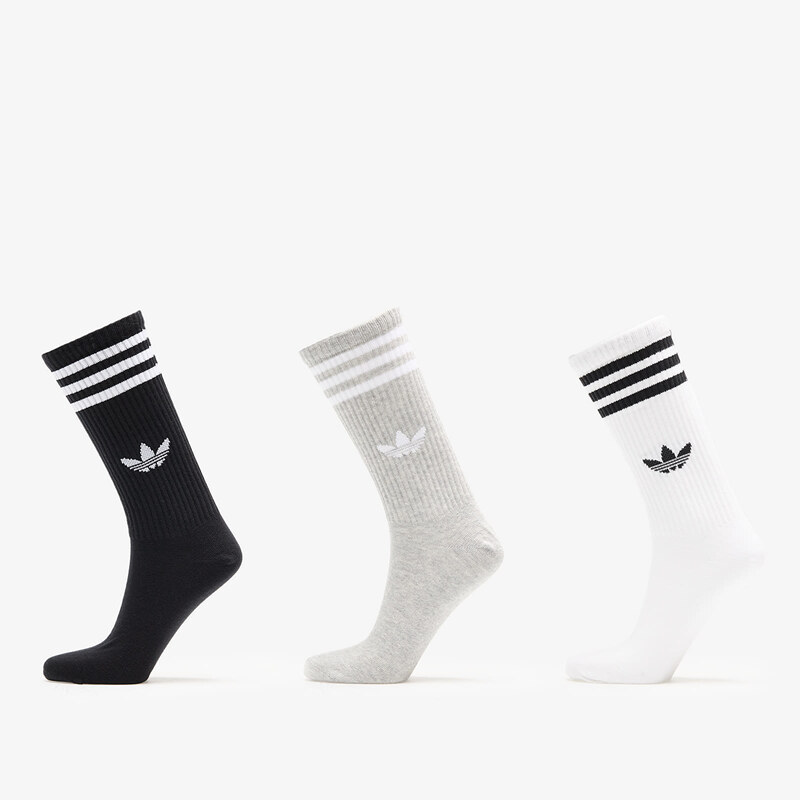 adidas Originals adidas 3S High Crew Socks 3-Pack White/ Medium Grey 63989380