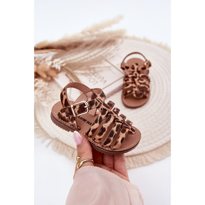 Boto Detské Sandále Dievčenské Z Eko Kože Leopard Mariana 64695918