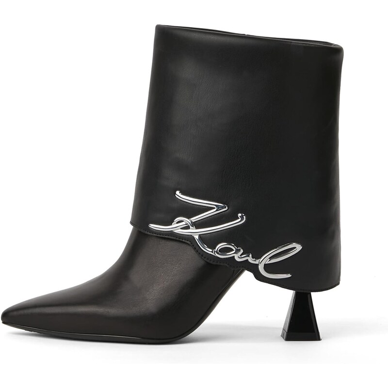 Karl Lagerfeld Členkové čižmy Debut II čierna / strieborná 64008858