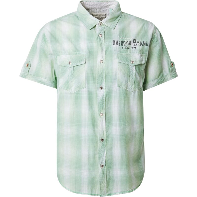 CAMP DAVID Košeľa pastelovo zelená / svetlozelená / čierna / biela 64008938