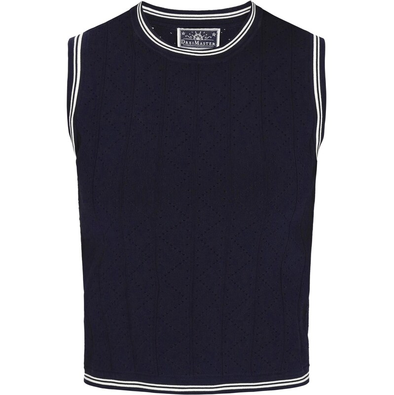 DreiMaster Maritim Vyšívaný top Nautical námornícka modrá / biela 65876229