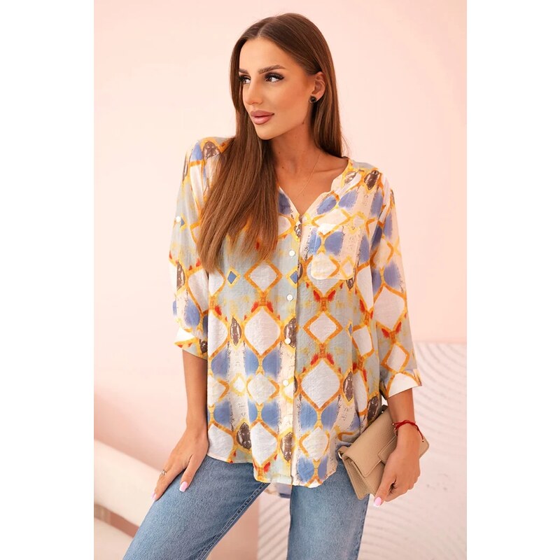 Dámska viskózová košeľa April s 3/4 rukávom a vreckom 63916583