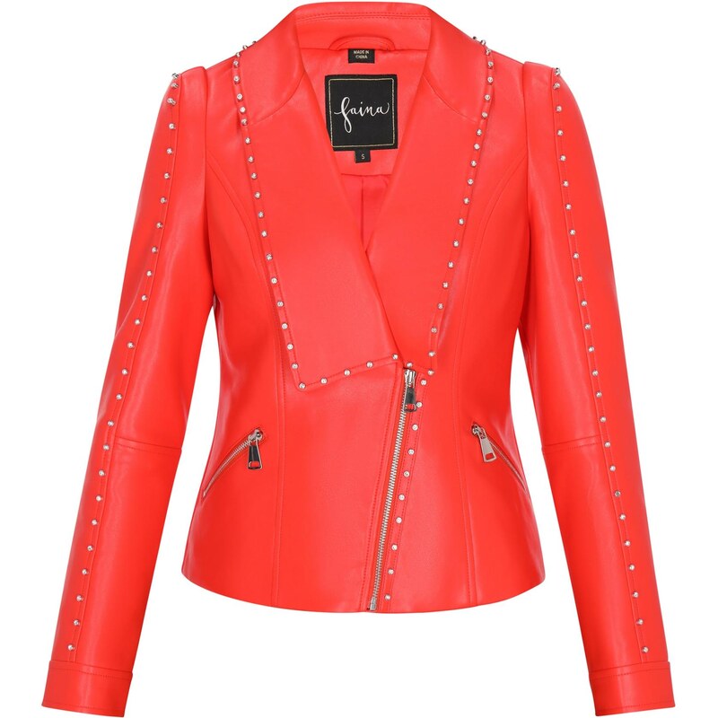 faina Prechodná bunda Fashion Look oranžovo červená 64907067