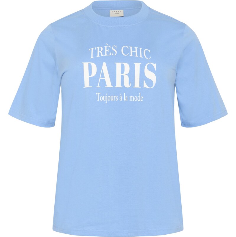 KAFFE CURVE Tričko KCfrey nebesky modrá / biela 65878735