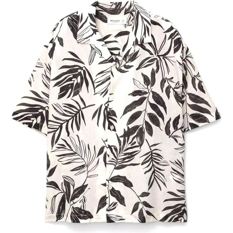 Pull&Bear Košeľa čierna / biela 65880462