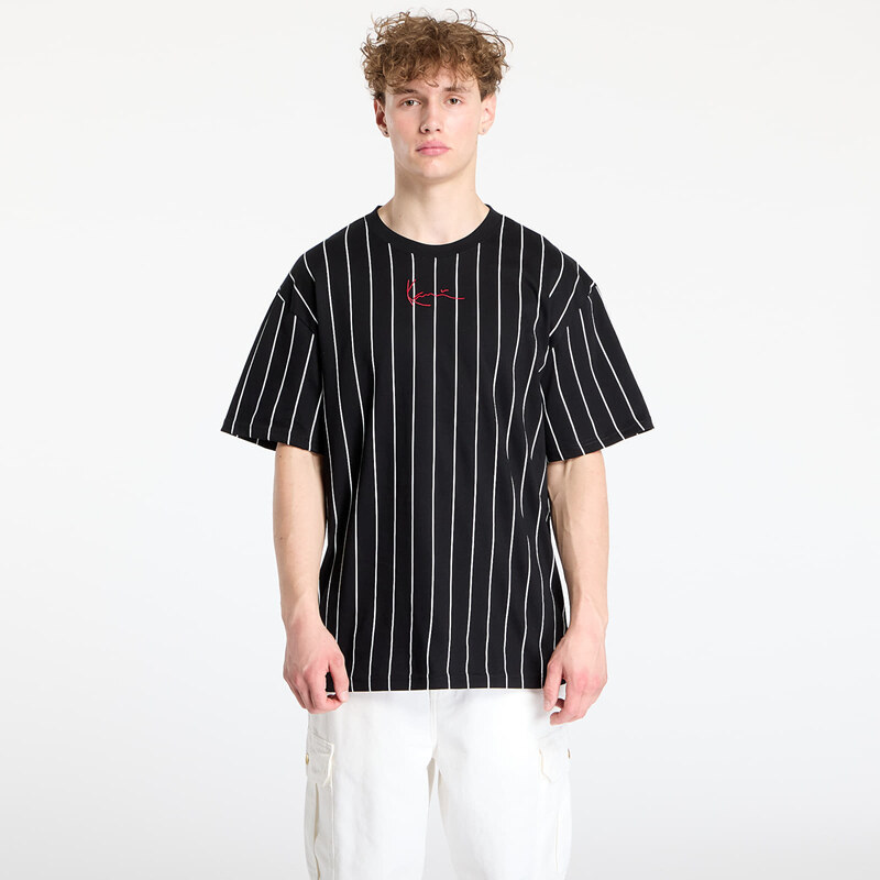 Tričko Karl Kani Small Signature Pinstripe Tee Black/ White M 47095644