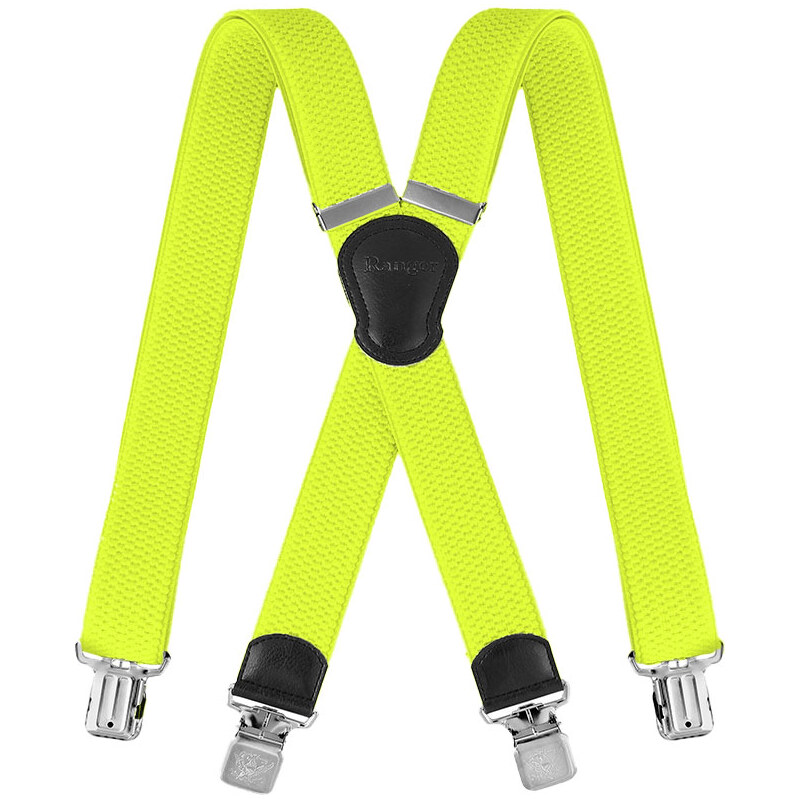 Traky na nohavice žlté šírka 4cm + 4 oceľové klipy 16957653