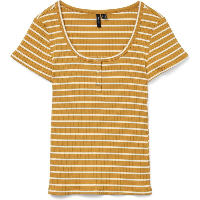 VERO MODA Tričko VMSEA zlatá žltá / biela 63683095