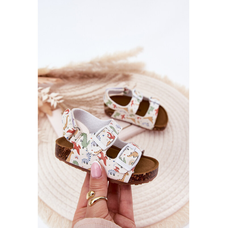 Boto Detské sandále na korkovej podrážke s prackami dinosaury 64695930