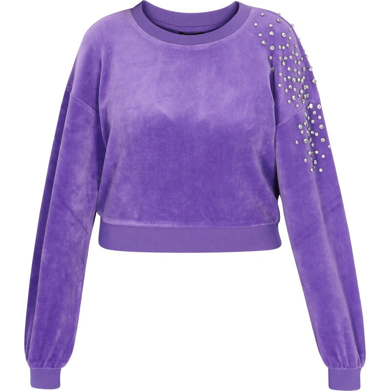 faina Mikina Fashion Look tmavofialová / strieborná 65876531