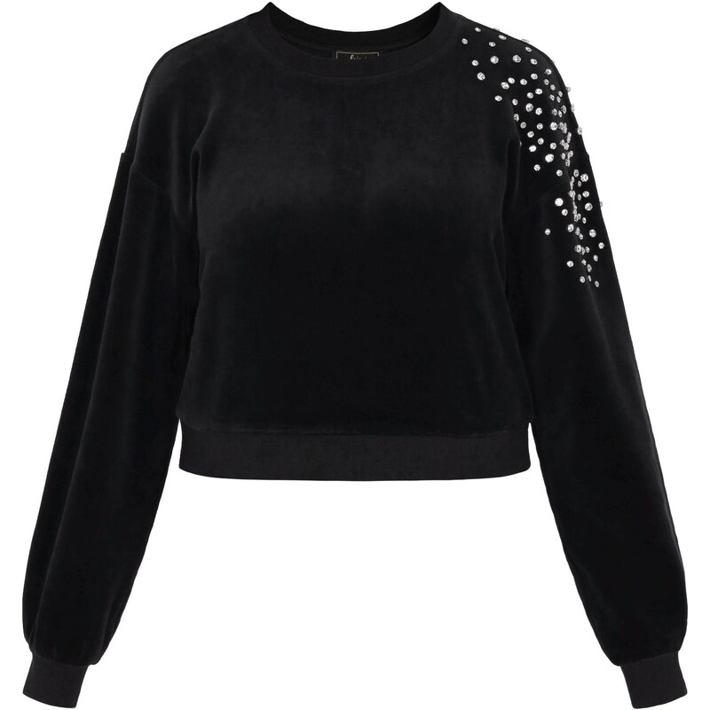 faina Mikina Fashion Look čierna / priehľadná 65876596