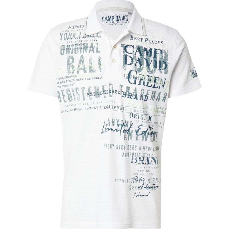 CAMP DAVID Tričko tmavozelená / čierna / biela 64017992