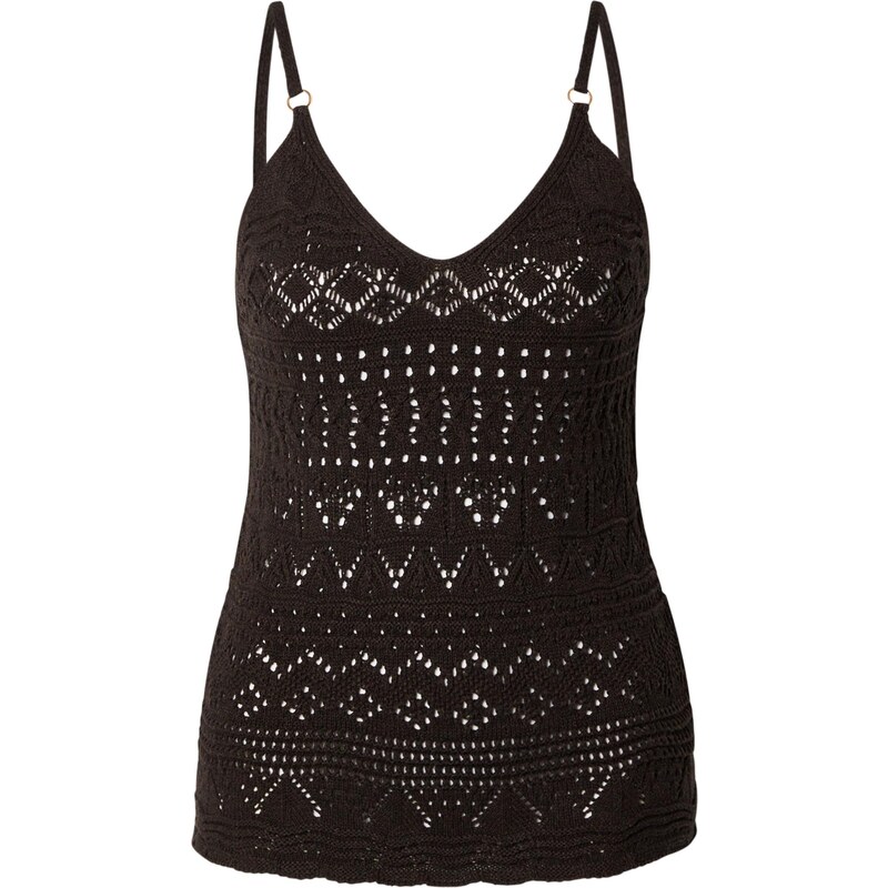 ONLY Vyšívaný top ONLAVINA tmavohnedá 64201838