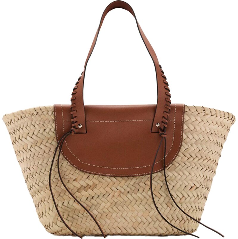 MANGO Shopper Club béžová / hnedá 64045576