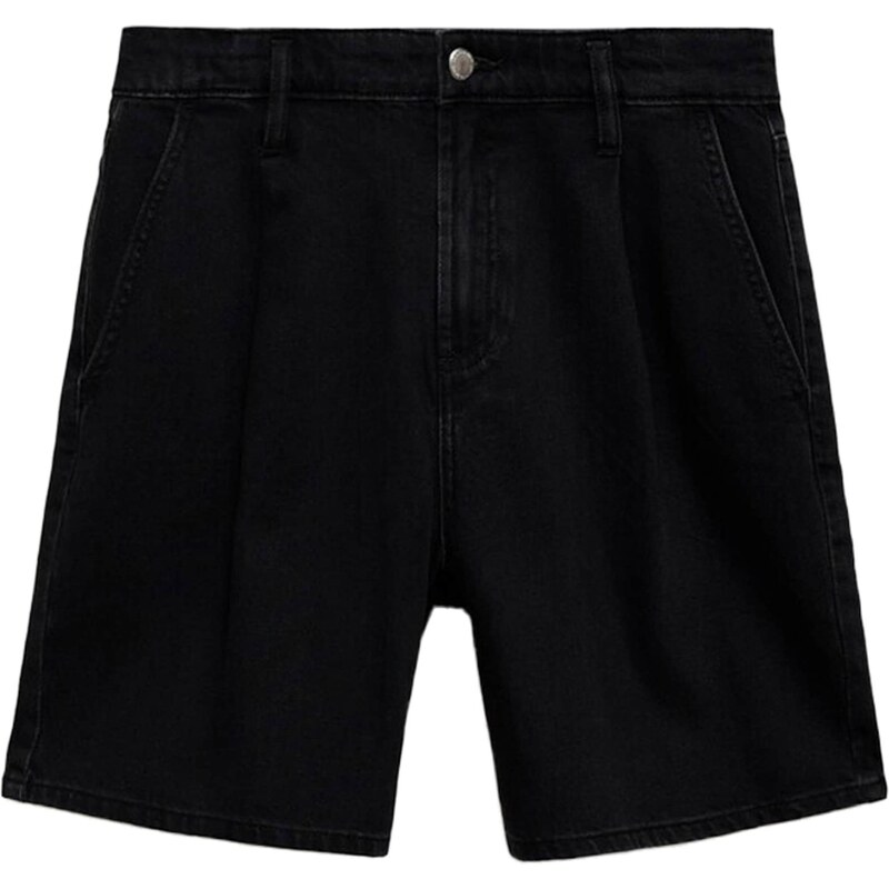 MANGO Plisované rifle MARINA čierna 64019212