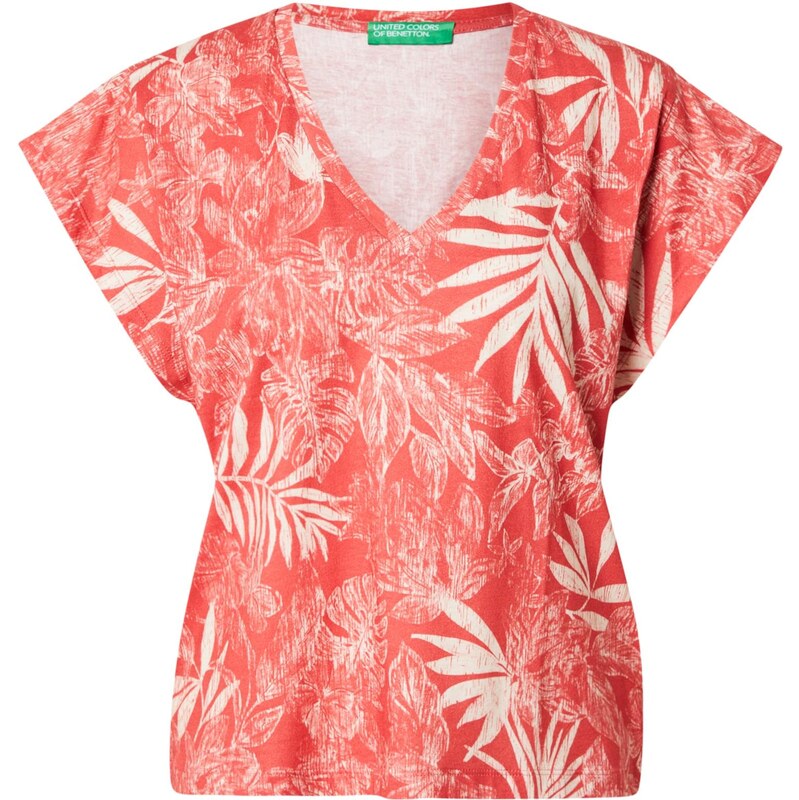 UNITED COLORS OF BENETTON Tričko béžová / oranžovo červená 64019236