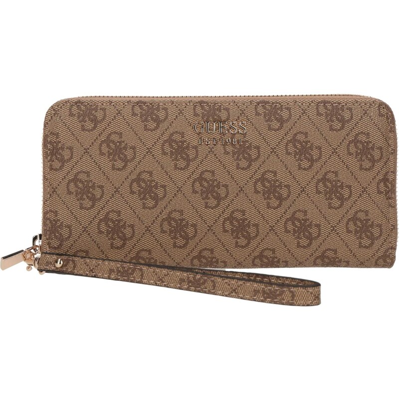 GUESS Peňaženka BRENTON SLG LRG ZIP AROUND hnedá / svetlohnedá 64019224
