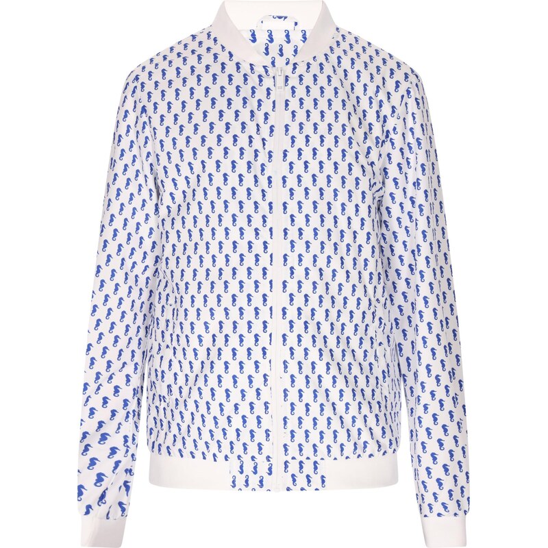 COSIMON Prechodná bunda enciánová / biela 65792419