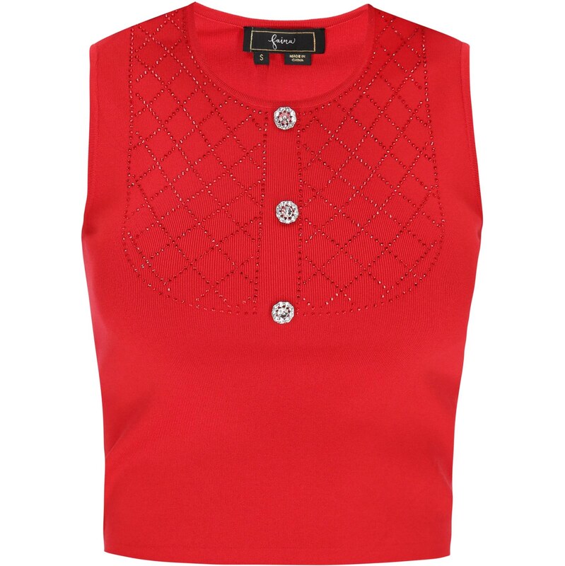 faina Vyšívaný top Fashion Look červená 65875705