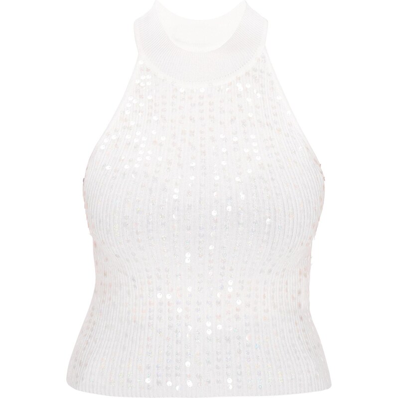 faina Vyšívaný top Comfortable Collection šedobiela 65875714