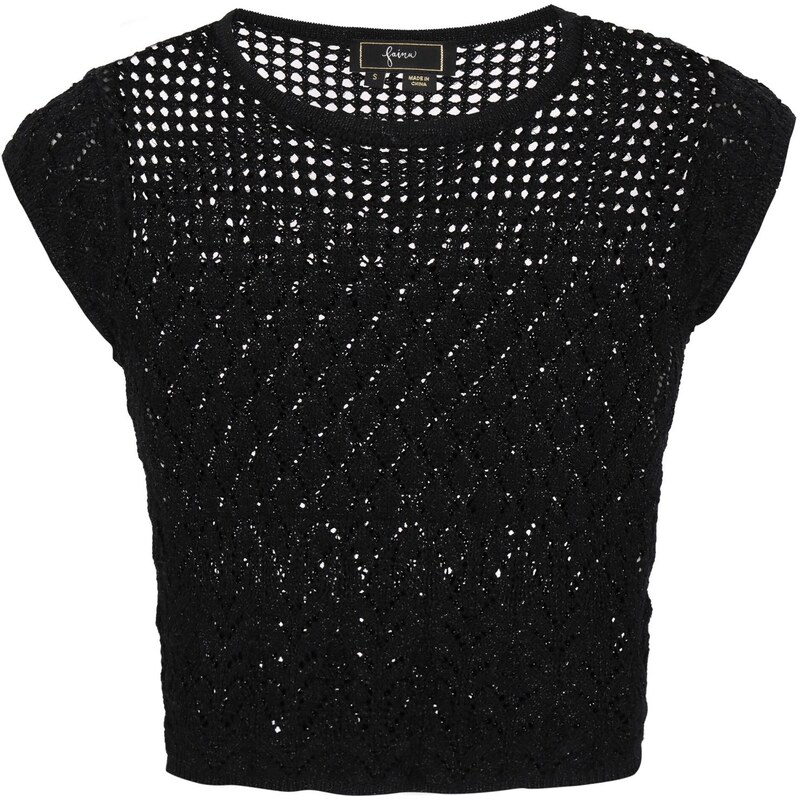 faina Vyšívaný top Fashion Look čierna 65875716