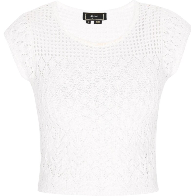 faina Vyšívaný top šedobiela 65875720