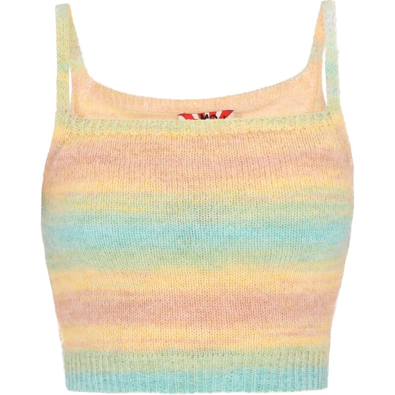 MYMO Vyšívaný top Back To School svetlomodrá / žltá / marhuľová 65875749