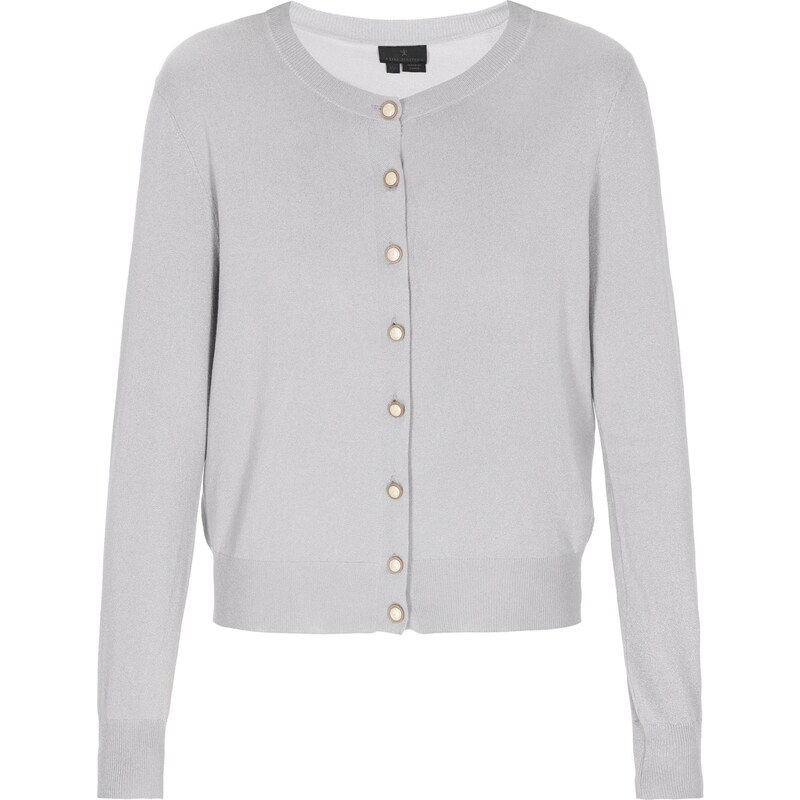 DreiMaster Klassik Kardigán Classic Look sivá / strieborná 64087400
