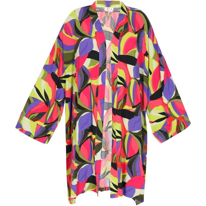IZIA Kimono jablková / svetlozelená / fialová / pastelovo červená / 64389990