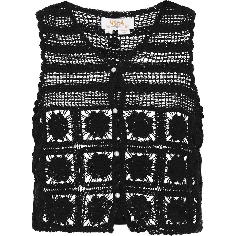 usha FESTIVAL Pletená vesta Fashion Look čierna 64333312