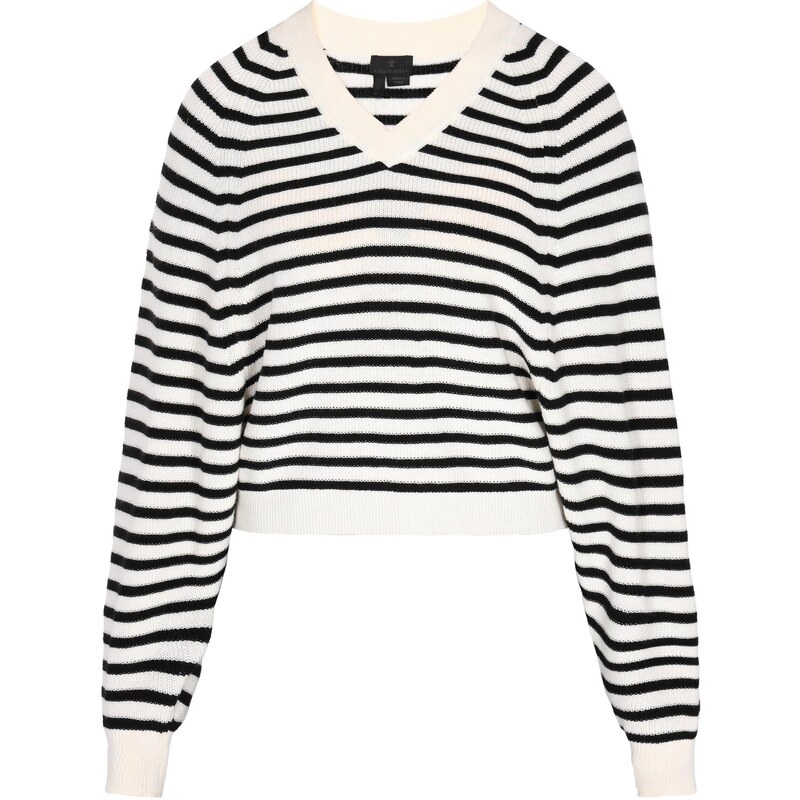 DreiMaster Klassik Sveter Classic Look čierna / šedobiela 65876166