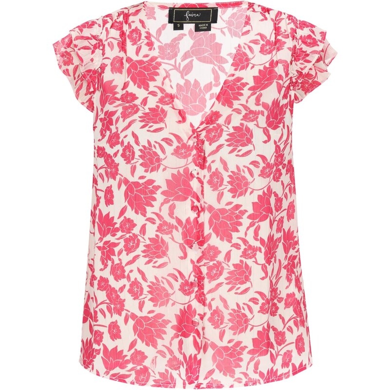 faina Blúzka Fashion Look malinová / biela 65809664
