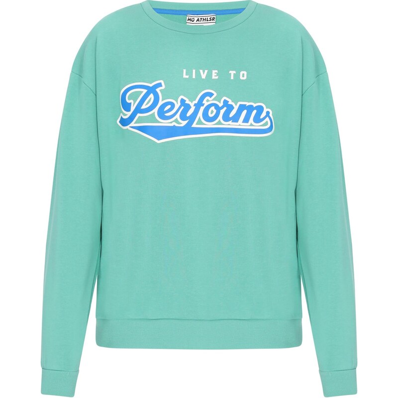 Mo ATHLSR Mikina Back To School tyrkysová / nebesky modrá / biela 65649338