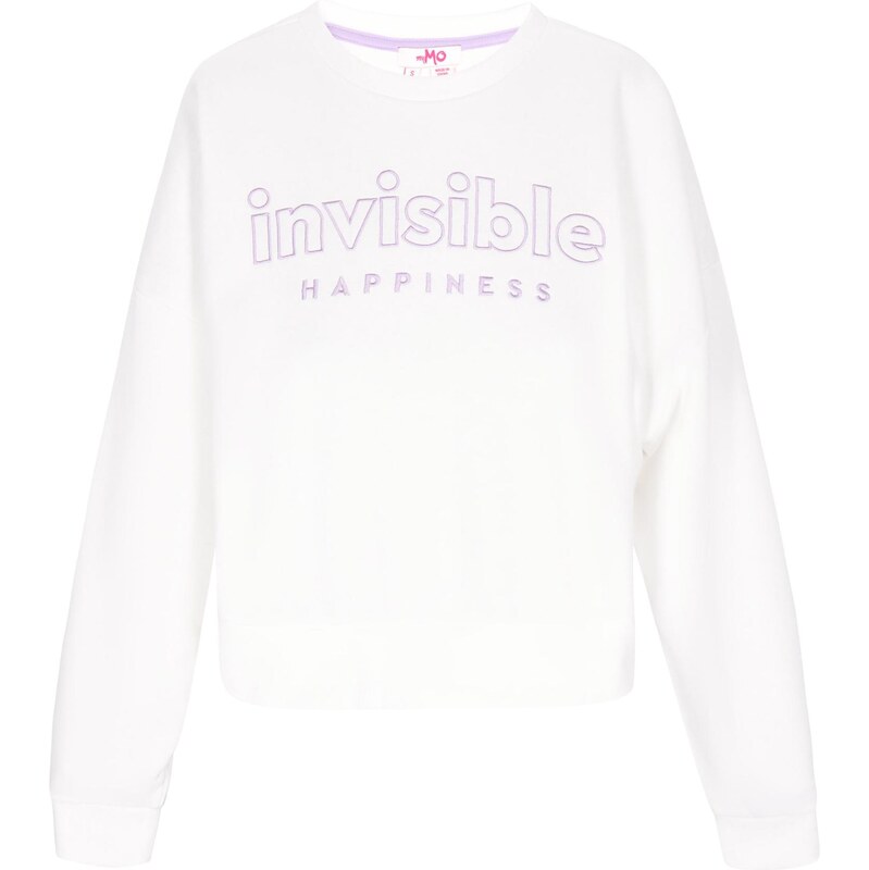 MYMO Mikina Back to School fialová / biela 65215921