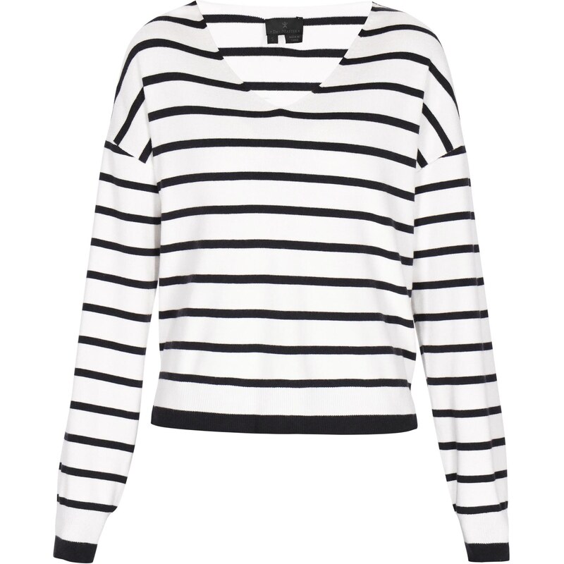 DreiMaster Klassik Sveter Classic Look námornícka modrá / biela 65876228