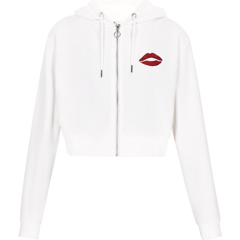 myMo ROCKS Tepláková bunda Comfy rubínová / biela 64391509