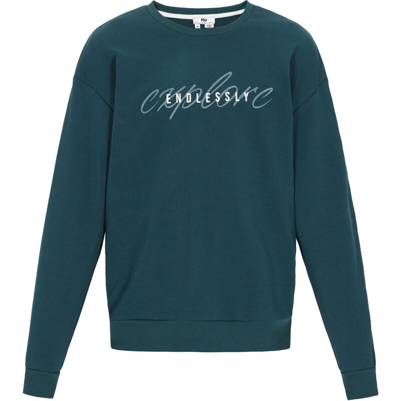 MO Mikina Back To School mätová / tmavozelená / biela 65876343