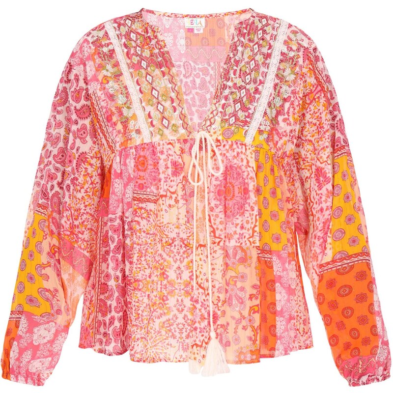 IZIA Blúzka Boho karí / oranžová / ružová / biela 65649454