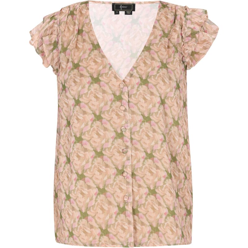 faina Blúzka Fashion Look béžová / farba ťavej srsti / kiwi / ružová 65809672