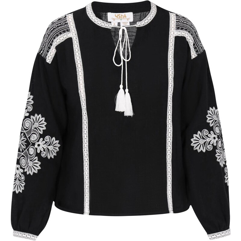 usha FESTIVAL Blúzka Spring Summer čierna / biela 64356583