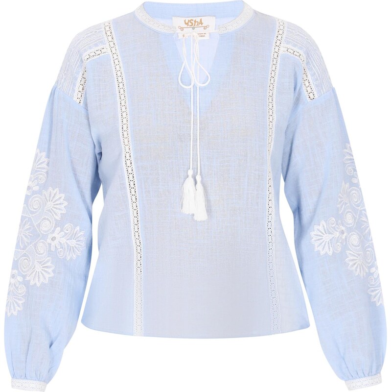 usha FESTIVAL Blúzka Spring Summer svetlomodrá / biela 65876532