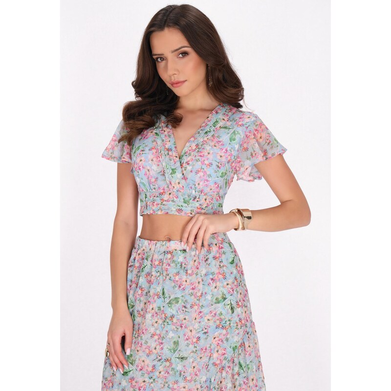 faina Blúzka svetlomodrá / zelená / fialová 65809678