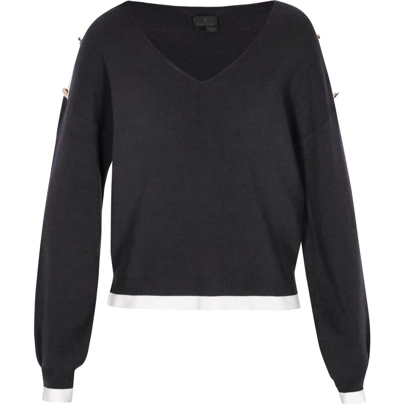 DreiMaster Klassik Sveter námornícka modrá / biela 65876576