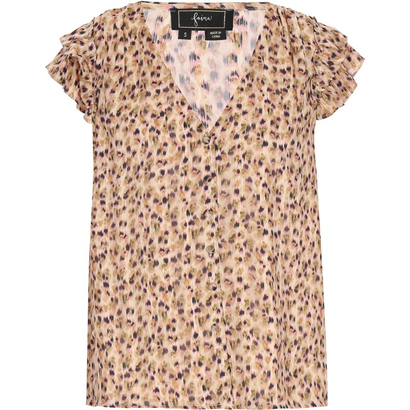 faina Blúzka Fashion Look piesková / svetlozelená / svetloružová / 65809681