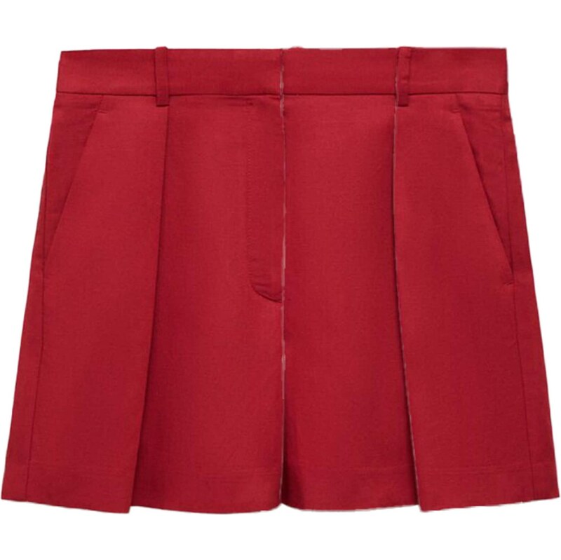 MANGO Plisované nohavice Max tmavočervená 64063273